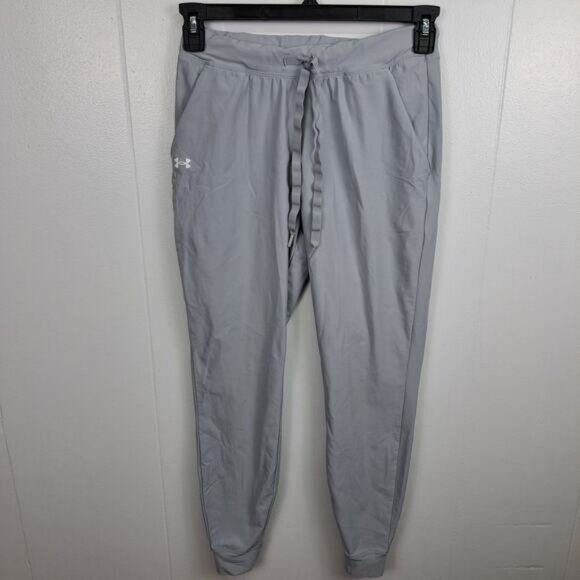 Under‎ Armour Women’s Joggers XS Gray Lightweight Pants Logo Drawstring - Picture 1 of 10